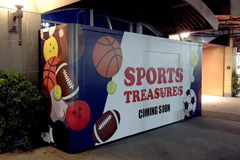 sports treasures barricade by mall wall usa